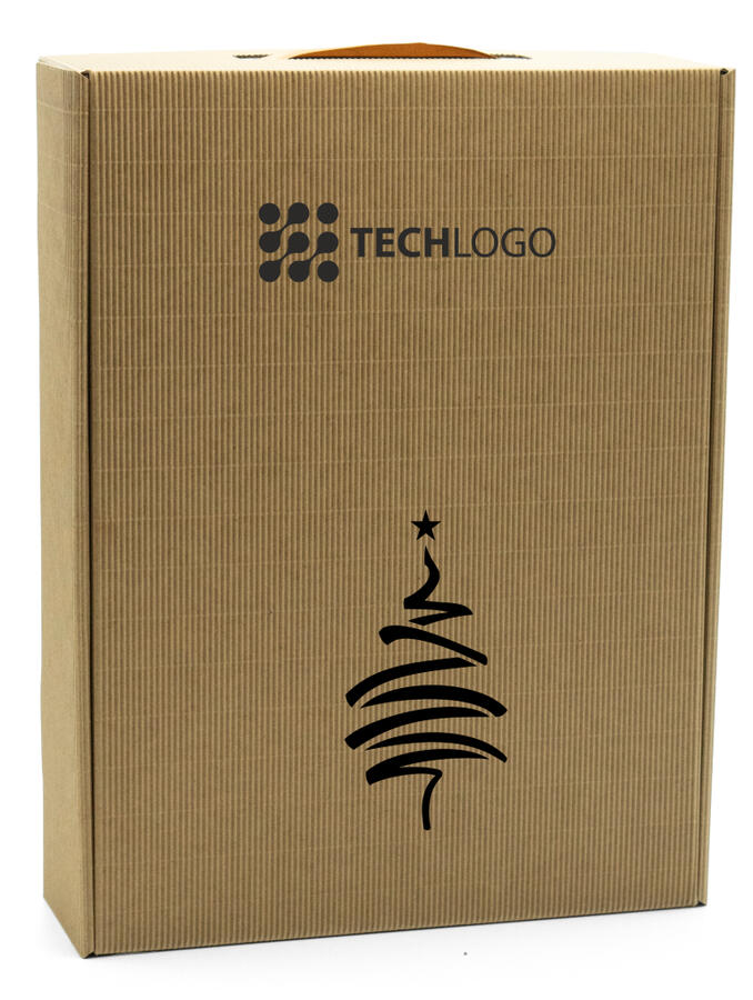 B2B hurt. Pudełko prezentowe eco z logo i motywem świątecznym